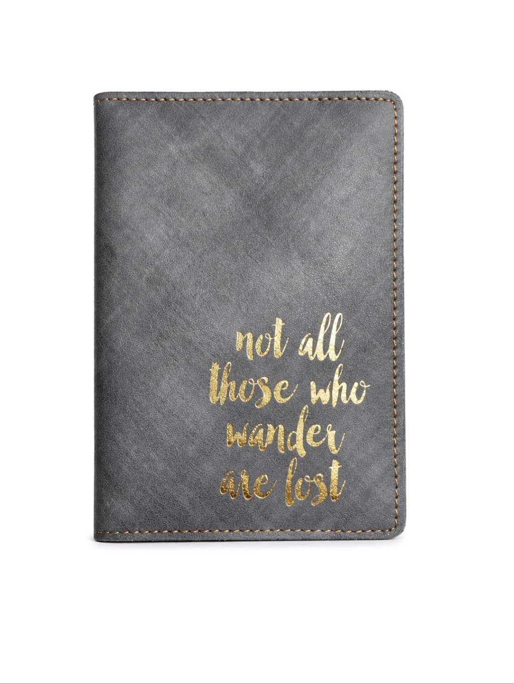 Genuine Leather Gray Passport Card Holder